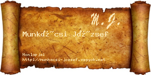 Munkácsi József névjegykártya